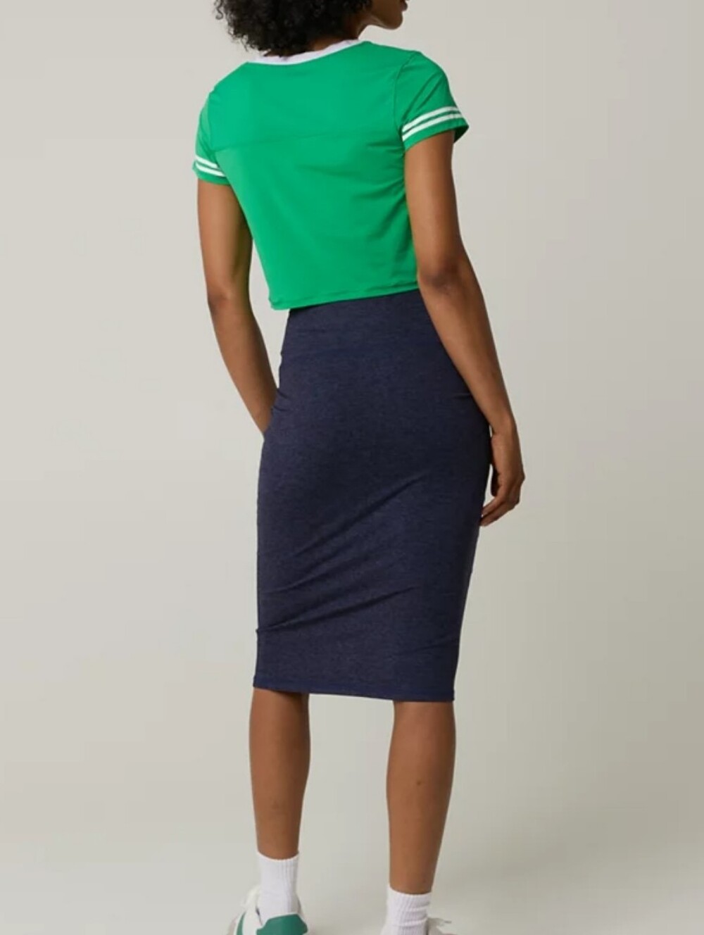 OFFLINE By Aerie The Hugger Royal navy Midi Skirt size Small BRAND NEW - Picture 4 of 7